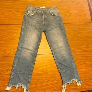 Free People, high waisted cropped jeans size 25.